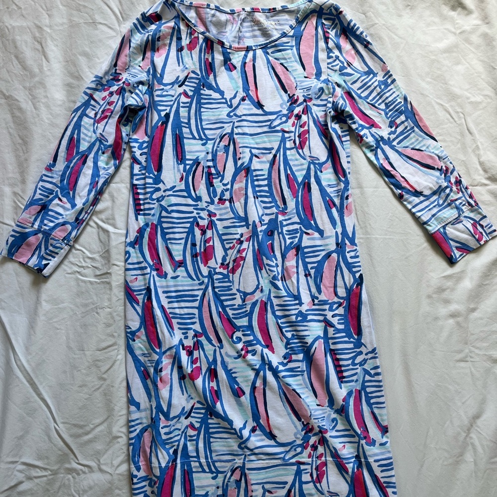 Lilly Pulitzer Womens Marlowe Dress Red Right Return Sailboat Size XS